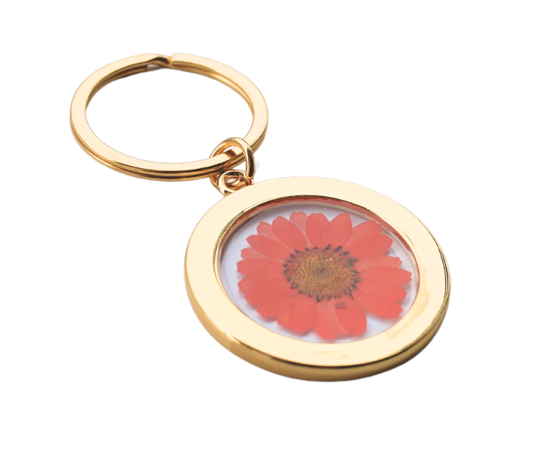 Mount Vernon, WA Pressed Flower Keychain