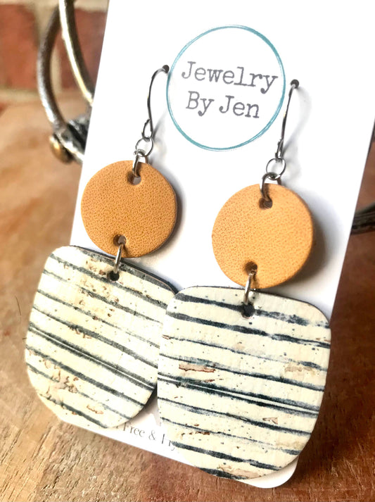 Boho Dangle: Mustard & Pinstripe