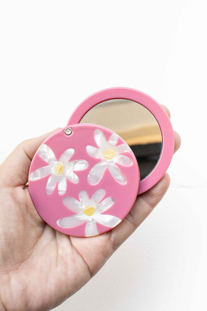 Eco Acetate Daisy Compact Mirror