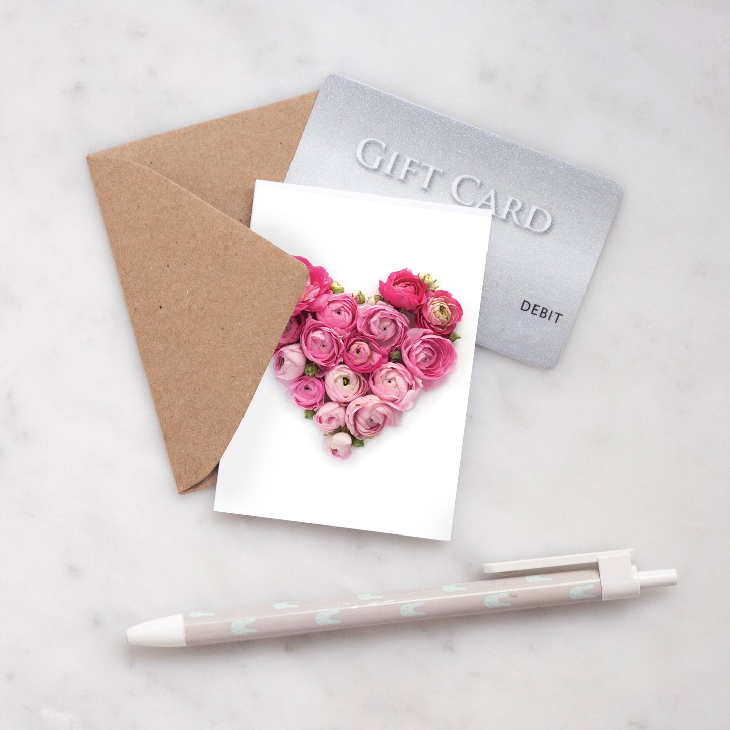 Ranunculus Heart Mini Card