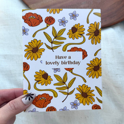 Have A Lovely Birthday Flowers Greeting Card