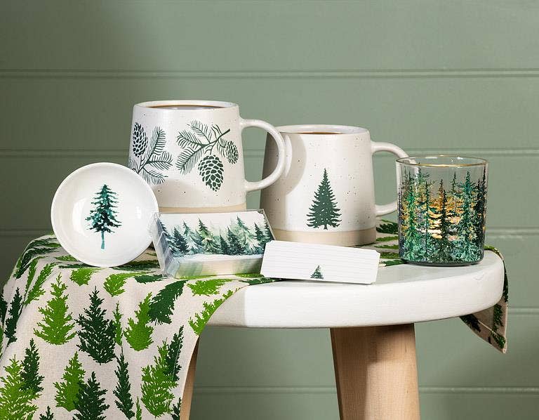 Wide Base Mug with Single Tree-3.5"H(14oz)
