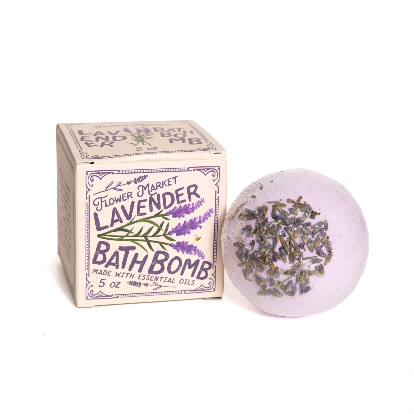 Lavender Bath Bomb - with Box Aromatherapy 5 ozm