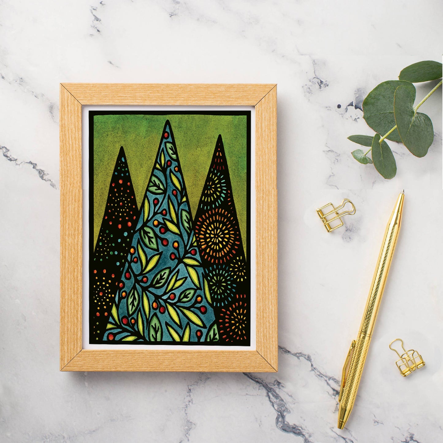 Greeting Card Holiday Christmas Trees