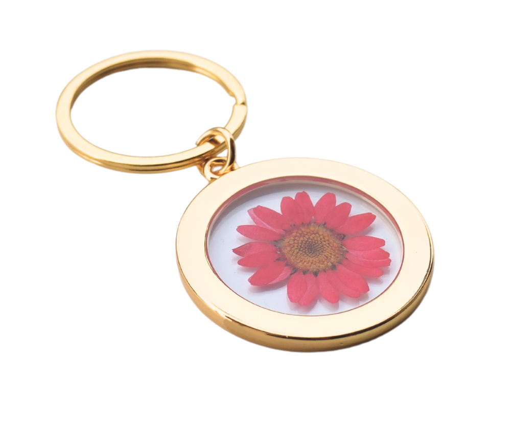 Mount Vernon, WA Pressed Flower Keychain