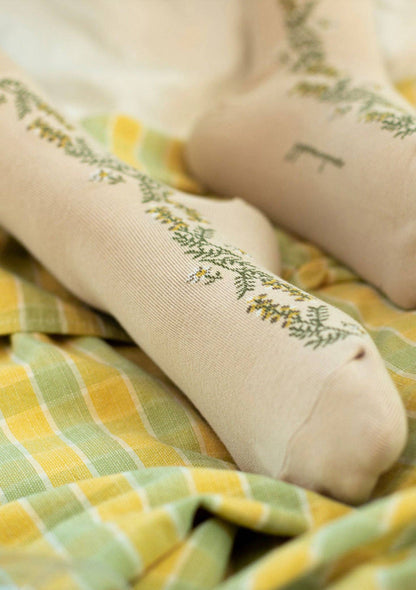 Women's Crew Vintage Vine Flower Socks