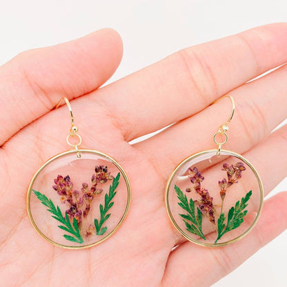 Persicaria Orientalis Pressed Dried Flower Earrings