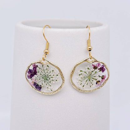 Queen Anne's Lace & Lobularia Maritima Floral Earings