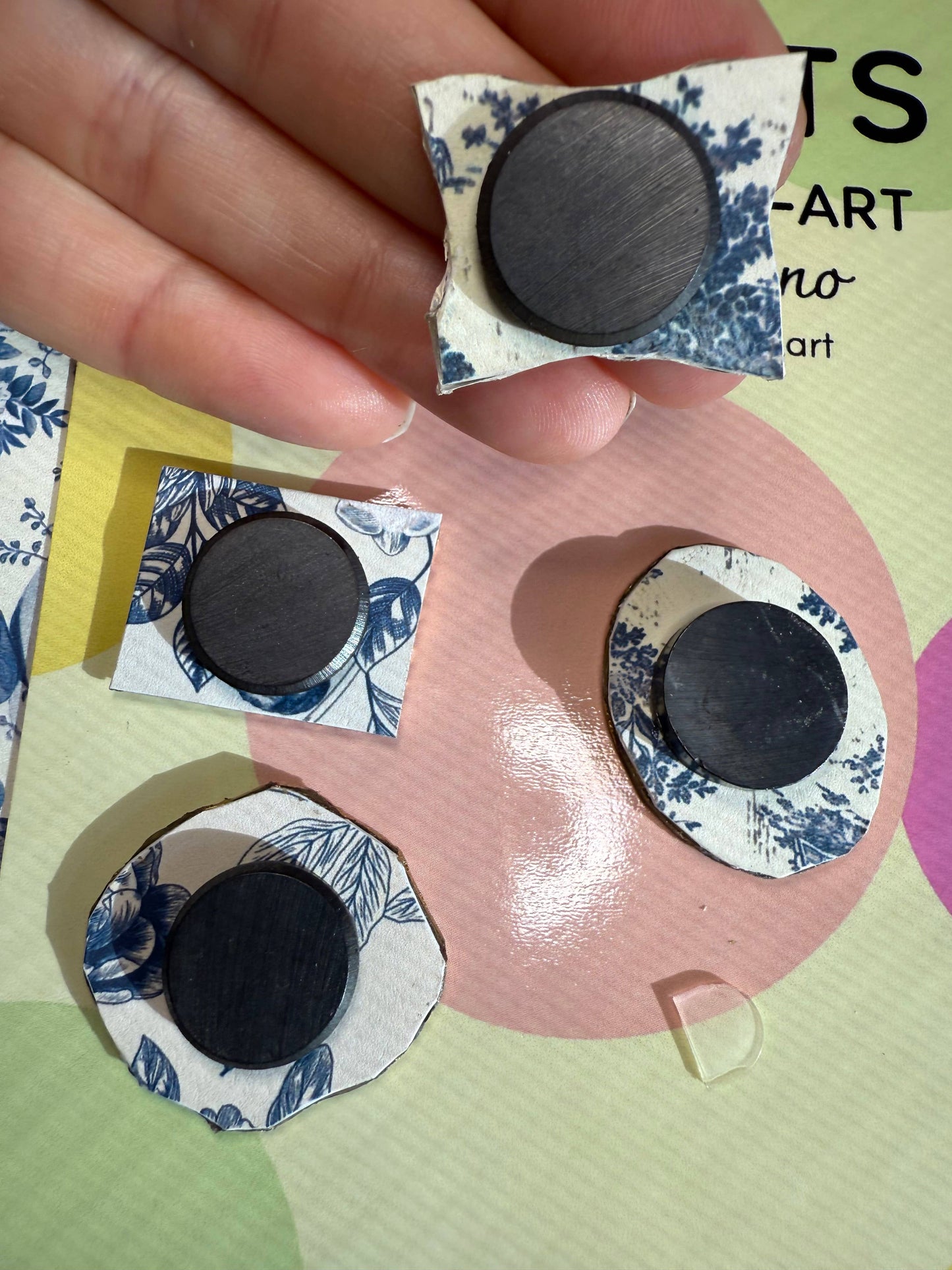 Vintage Floral Poppy Magnets Set of 4