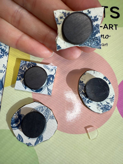 Vintage Floral Poppy Magnets Set of 4