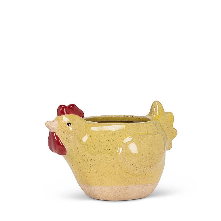 Yellow Chicken Planter 5"