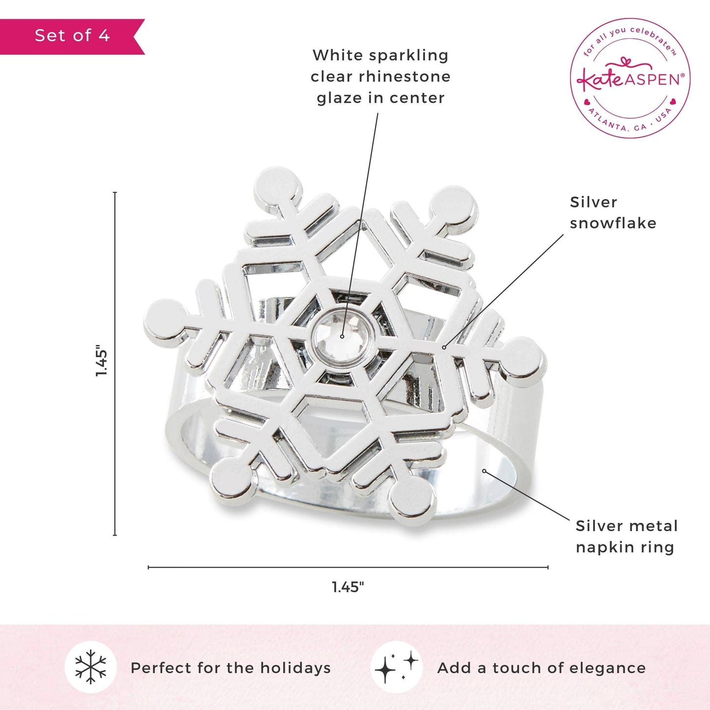 Sparkling Snowflake Napkin Ring (Set of 4)