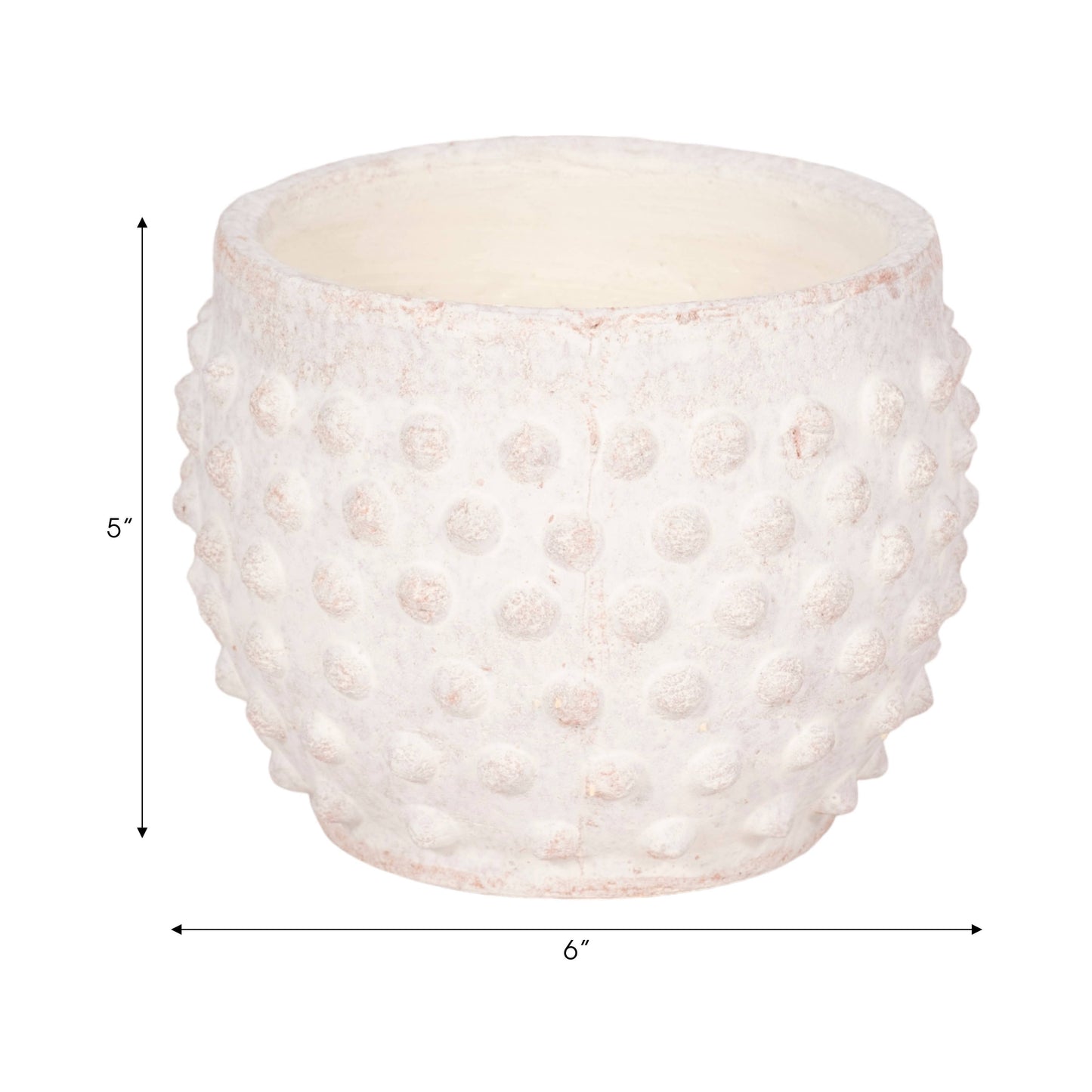 White Ceramic Bubble Rough Finish 6"