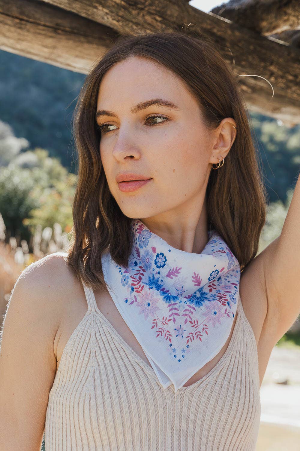 Lavender Floral Print Bandana