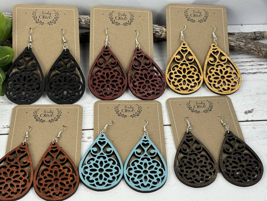 Vintage Lightweight Wood Earrings