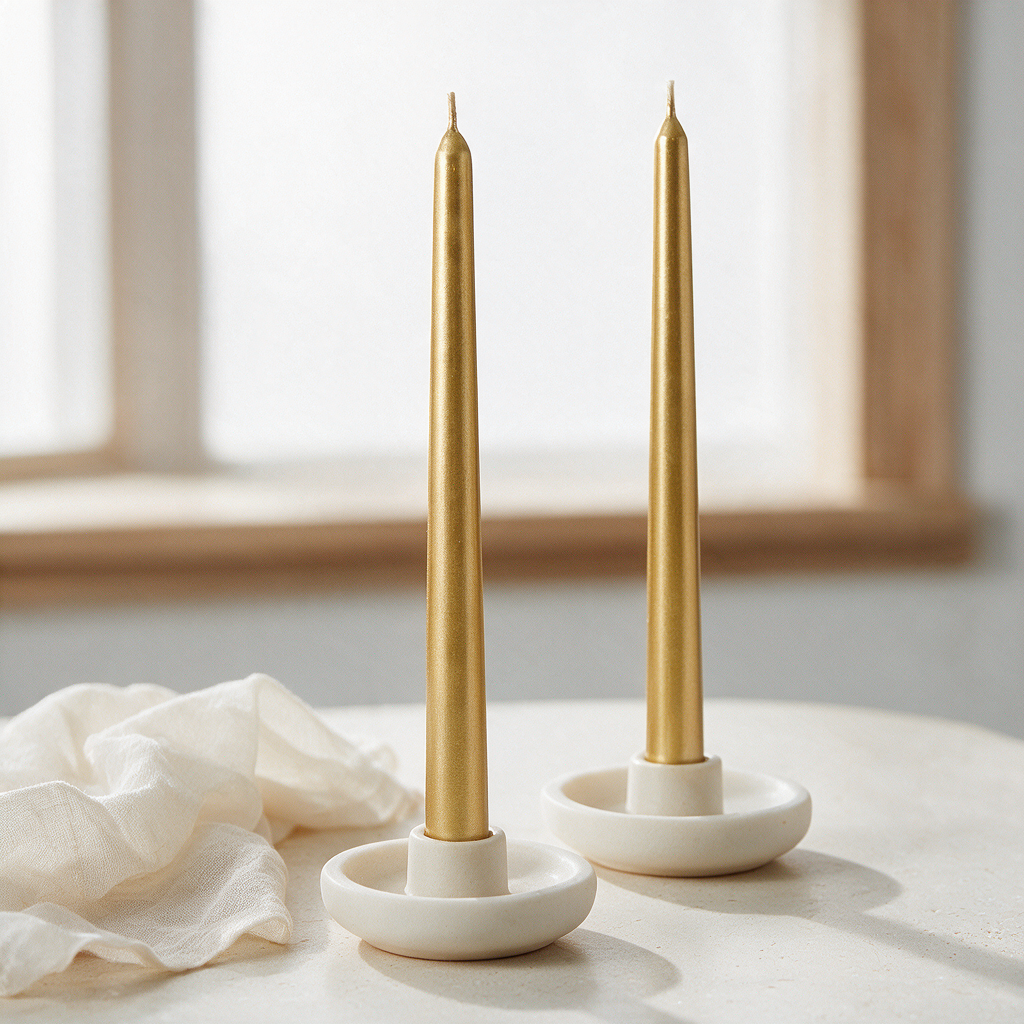 Gold Taper Candles 12" set of 2