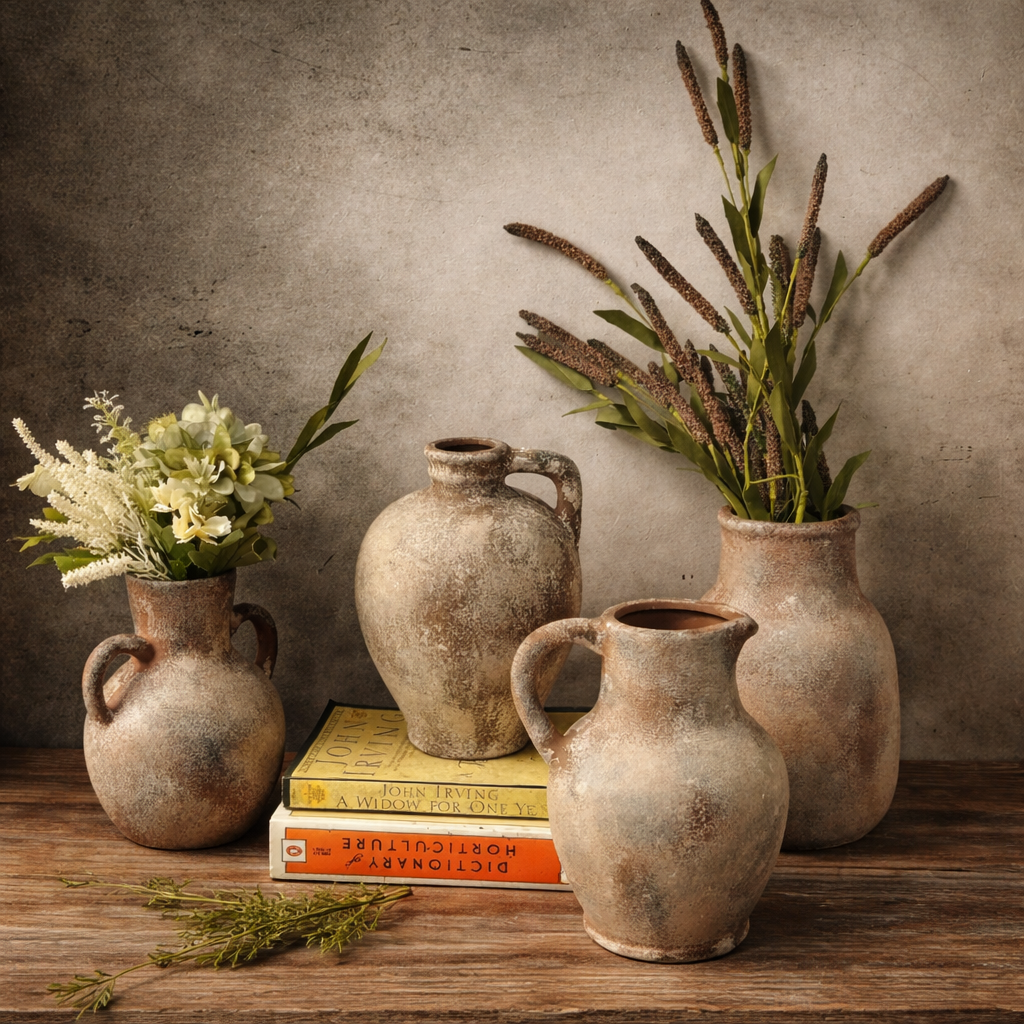 Rustic Aged Terracotta Vase