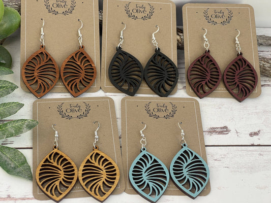 Stylish Geometric Wood Earrings