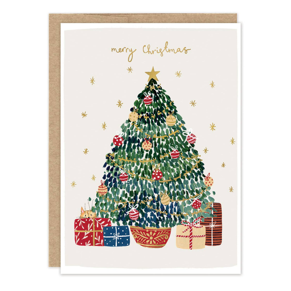 Merry Christmas Tree Holiday Card