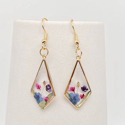 Forget-me-not & Baby's Breath Dried Flowers Earrings
