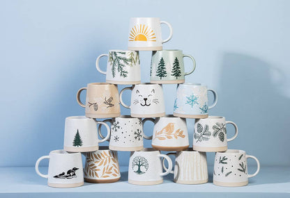 Wide Base Mug with Single Tree-3.5"H(14oz)