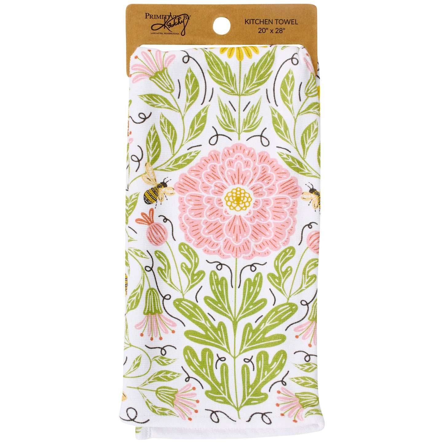 Peony Bee Kitchen Towel