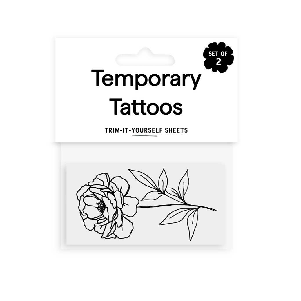 Peony Temporary Tattoos