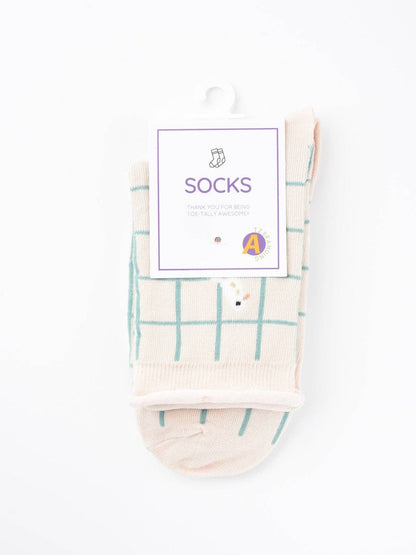Rufia - Floral Lace Trim Mid-Calf Socks