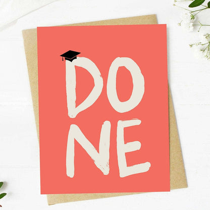 Done Grad Cap Graduation 4x6 Card