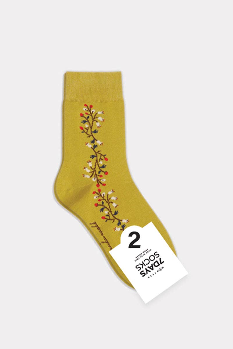 Women's Crew Vintage Vine Flower Socks