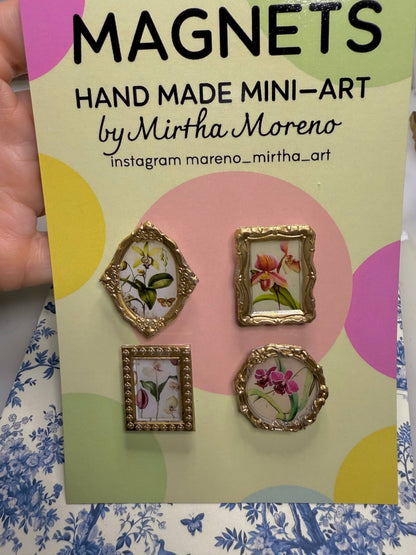 Orchid Botanical Magnets Set of 4