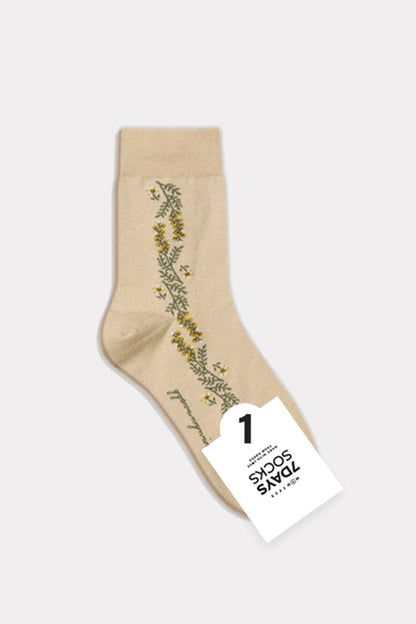 Women's Crew Vintage Vine Flower Socks