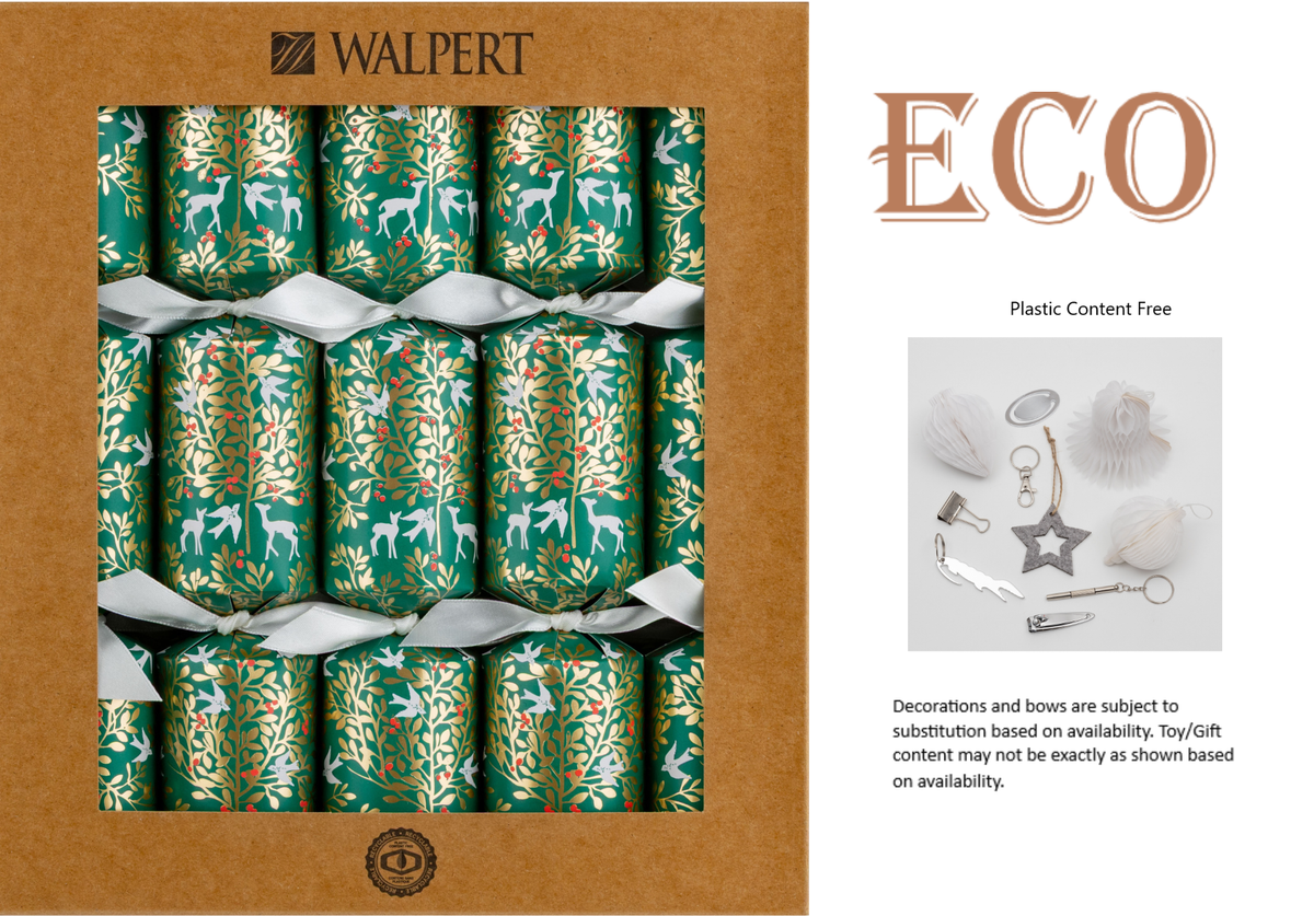 Green Foliage & Deer Christmas Cracker