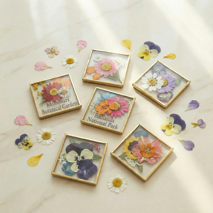 Beveled Glass Magnets - Real Pressed Flowers - Custom Magnet