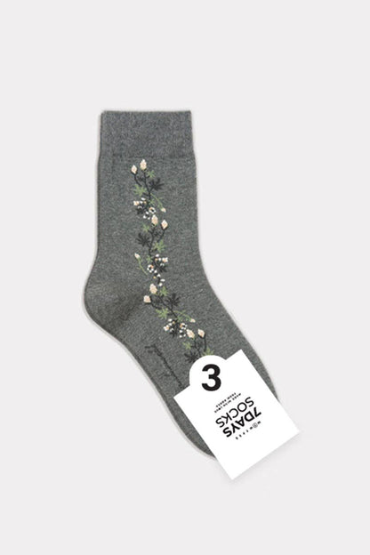 Women's Crew Vintage Vine Flower Socks