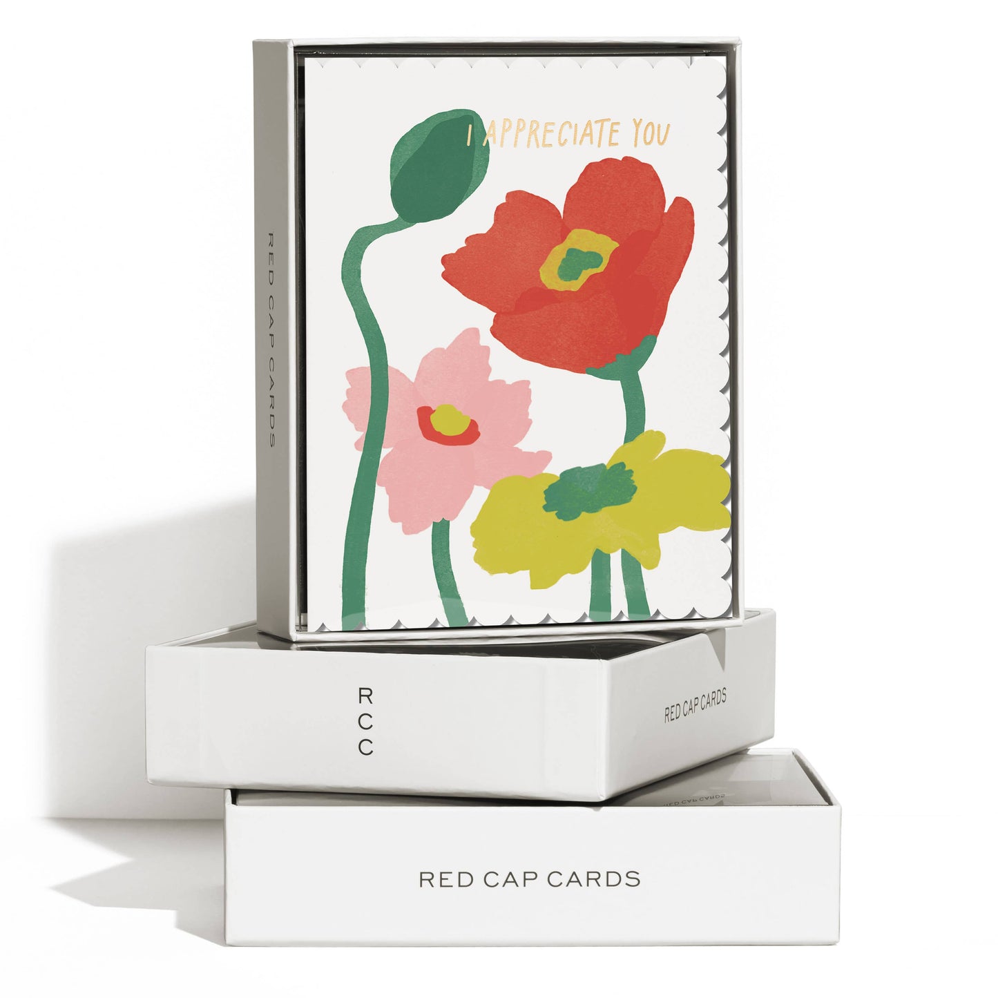 Scalloped Poppy Appreciation 4x6 Card