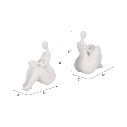 Abstract Sitting Ladies Bookends 6 in.