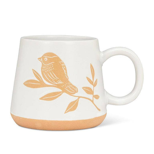 Oversized Mug with Birds on Branch-4"H(17oz)