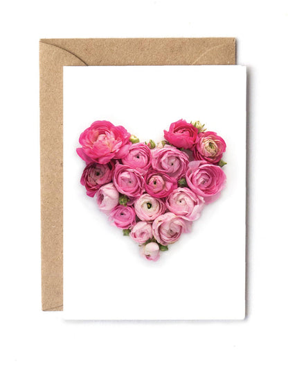Ranunculus Heart Mini Card
