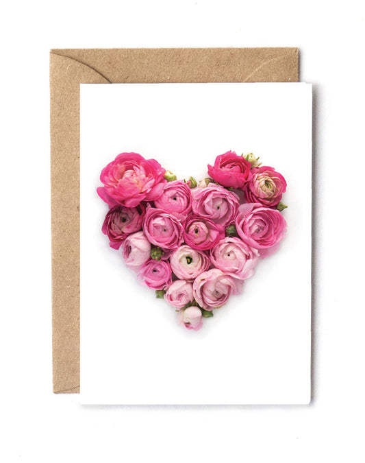 Ranunculus Heart Mini Card