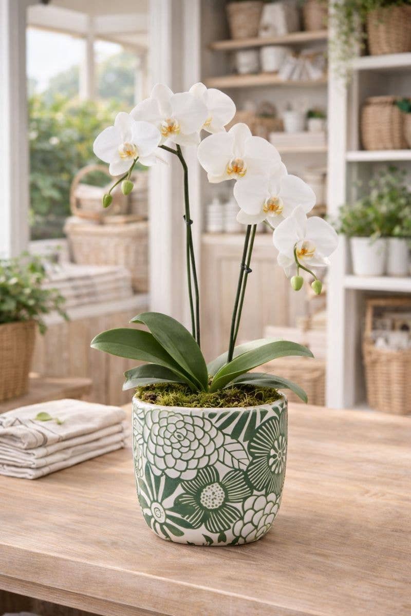 Green Botanical Floral Planter Item #17019