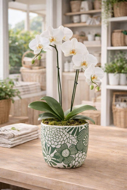 Green Botanical Floral Planter Item #17019