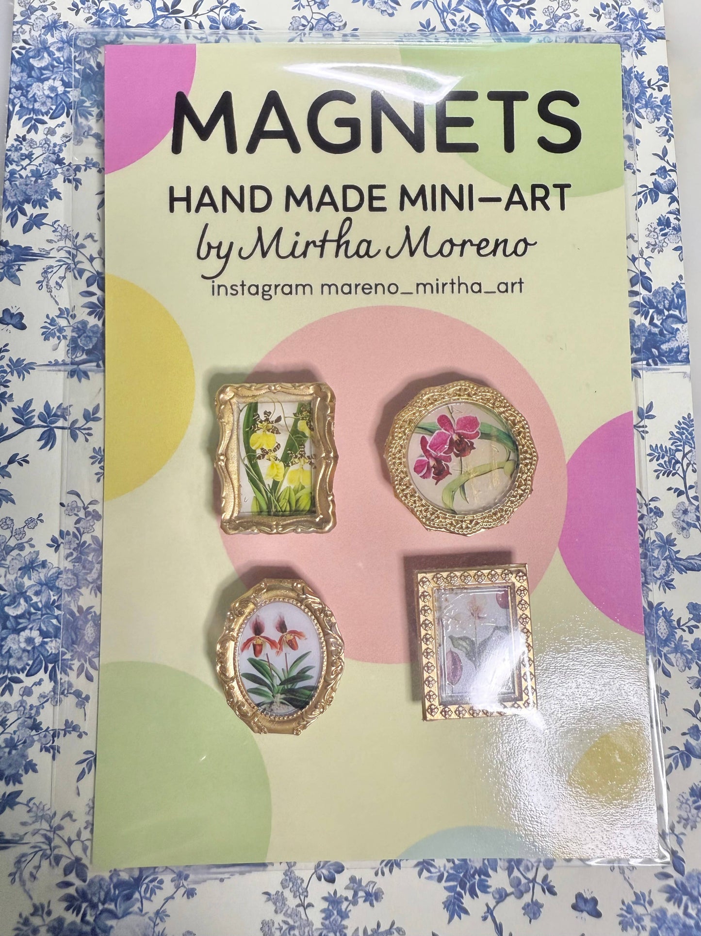 Orchid Botanical Magnets Set of 4