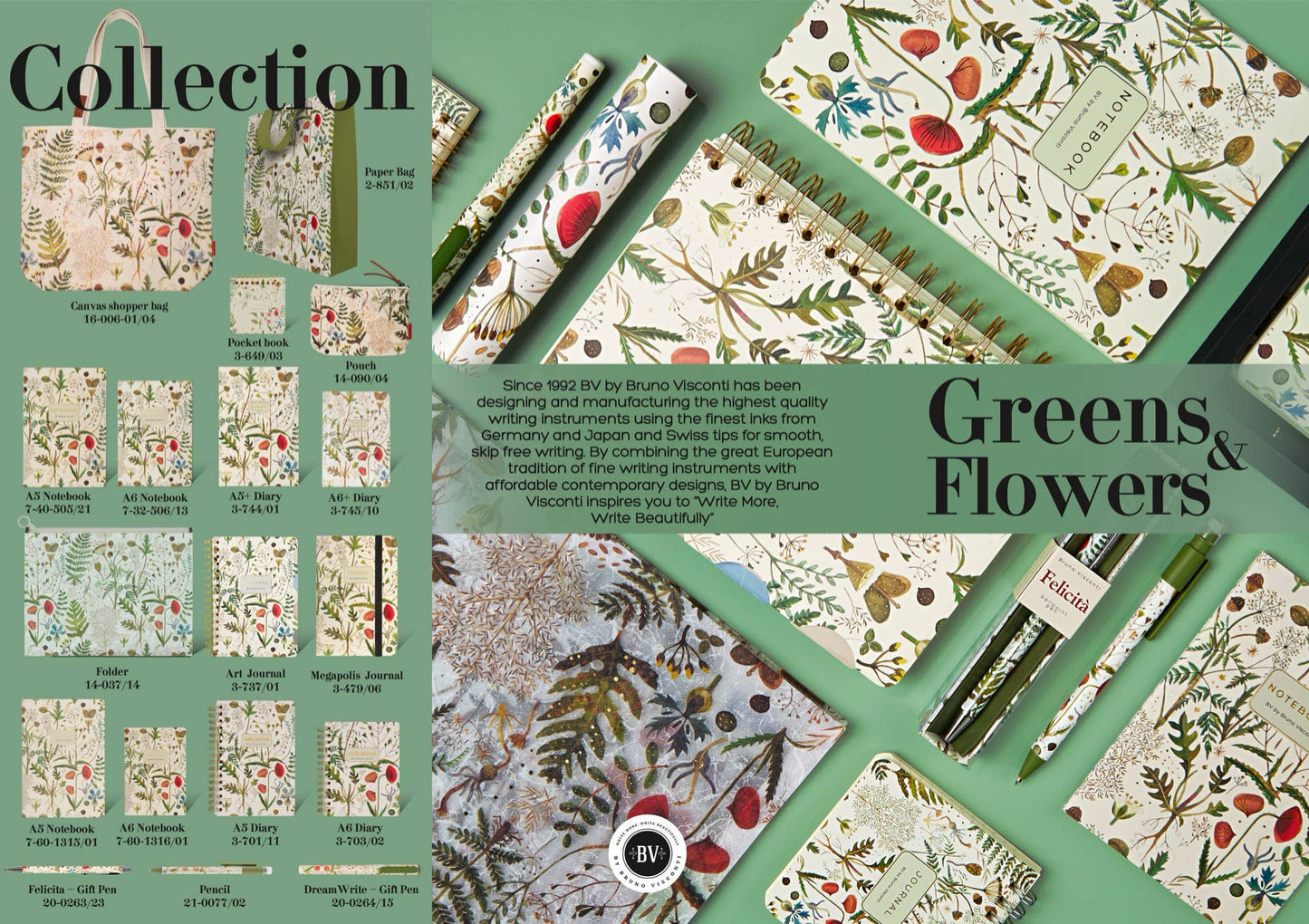 Tear-Away Notepad - Greens and Flowers