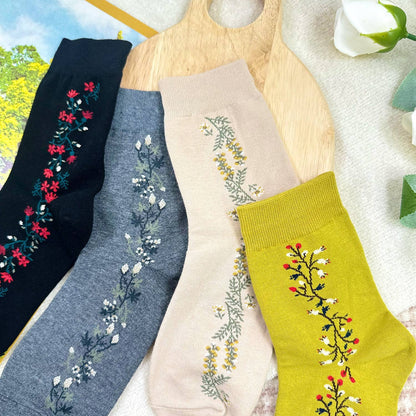 Women's Crew Vintage Vine Flower Socks
