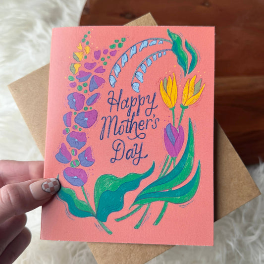 Happy Mother's Day Florals Orange Card