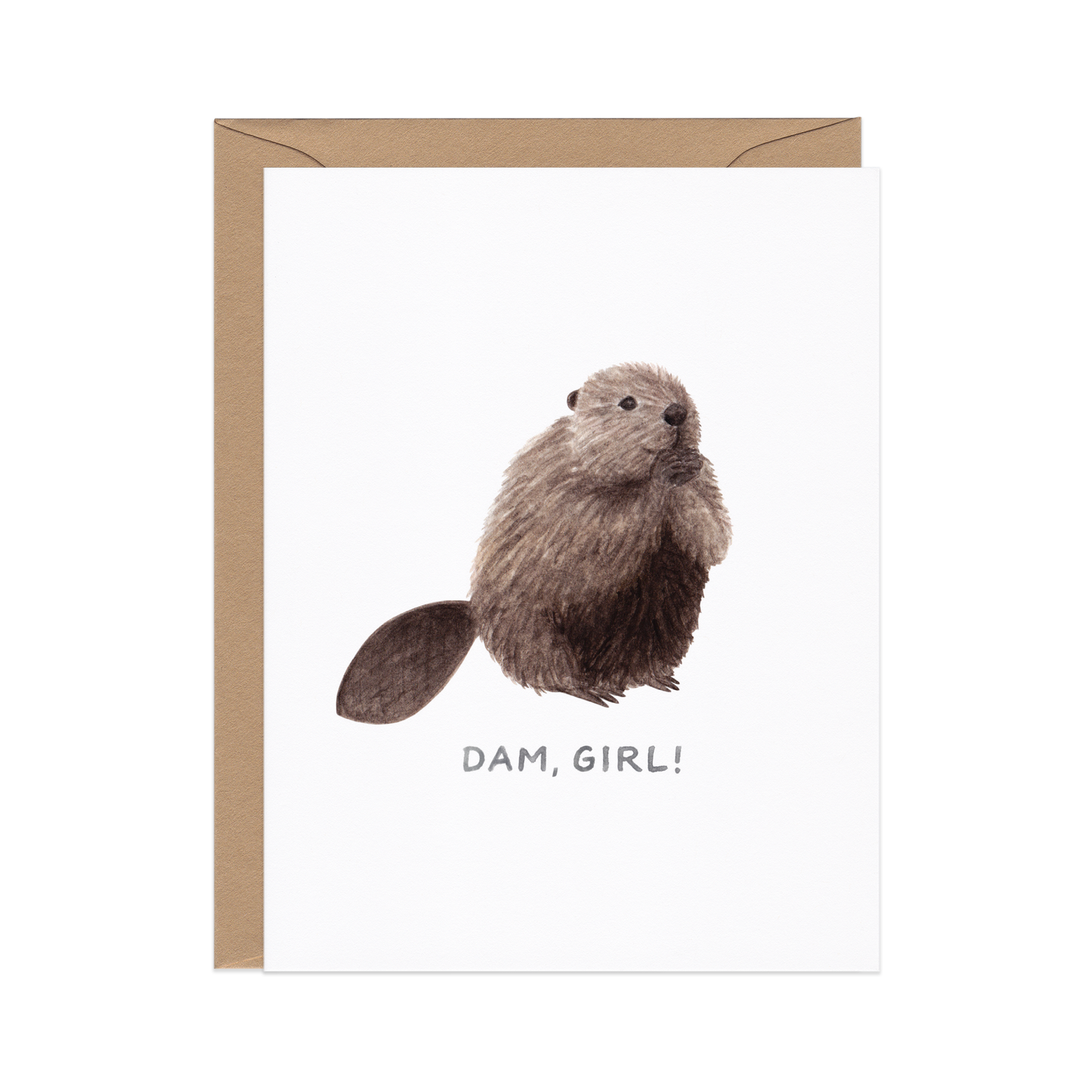 Dam Girl Beaver 4x6 Card