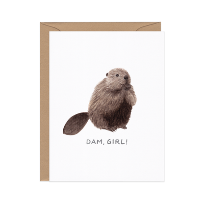 Dam Girl Beaver 4x6 Card