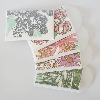 Pink Lotus Flower Mini Note Card, Florist Gift Tag