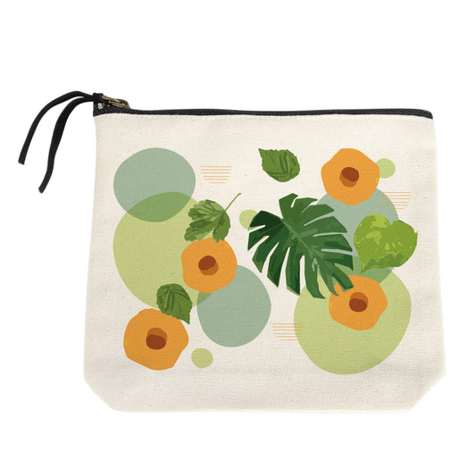Monstera Greens Small Canvas Pouch